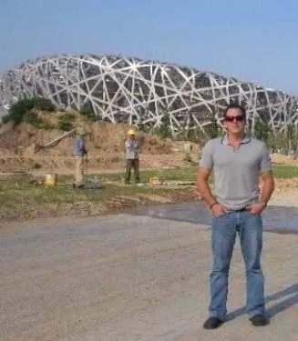 Mark Wiese at Bird's Nest Stadium, Beijing